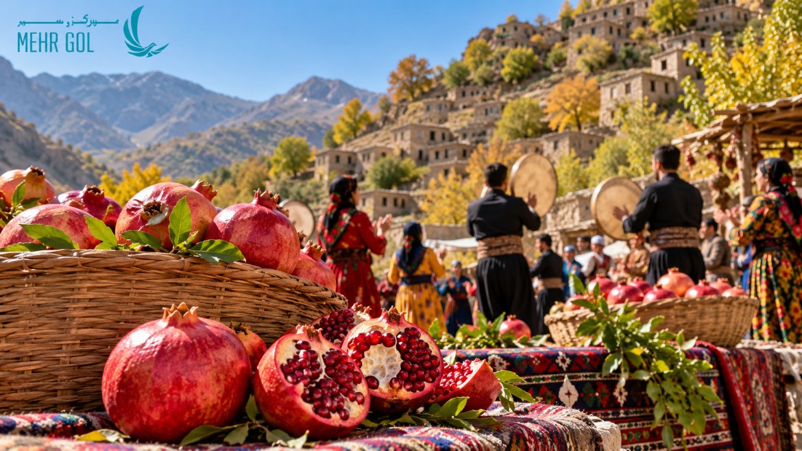 جشنواره انار کردستان در روستاهای اورامان و مراسم شکرانه برداشت انار