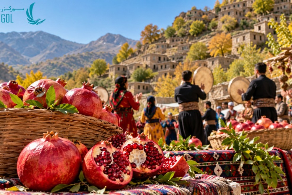 جشنواره انار کردستان در روستاهای اورامان و مراسم شکرانه برداشت انار